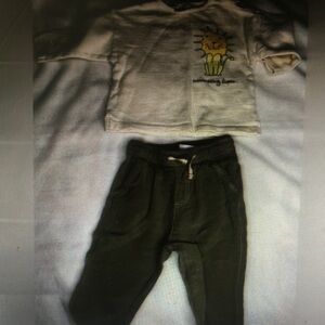 Kids Olive Green Jogger Pants